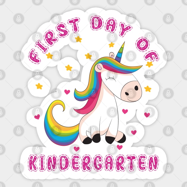 Cute Unicorn | First Day Kindergarten Sticker by Estrytee